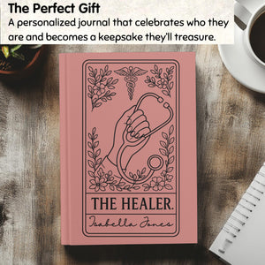 The Healer Card Journal- Personalized Doctor Appreciation Gifts, Physician Notebook, Medical School Graduation Gift, Medical Student Gift