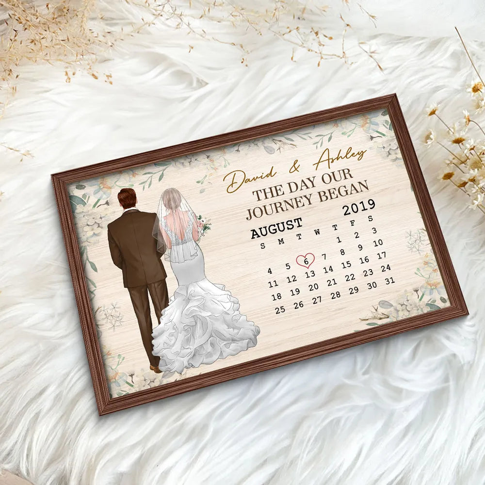 Wedding Couple Anniversary Date - Personalized Wooden Plaque - Wedding Gift, Anniversay Gift, Valentine's Day Gift