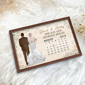 Wedding Couple Anniversary Date - Personalized Wooden Plaque - Wedding Gift, Anniversay Gift, Valentine's Day Gift