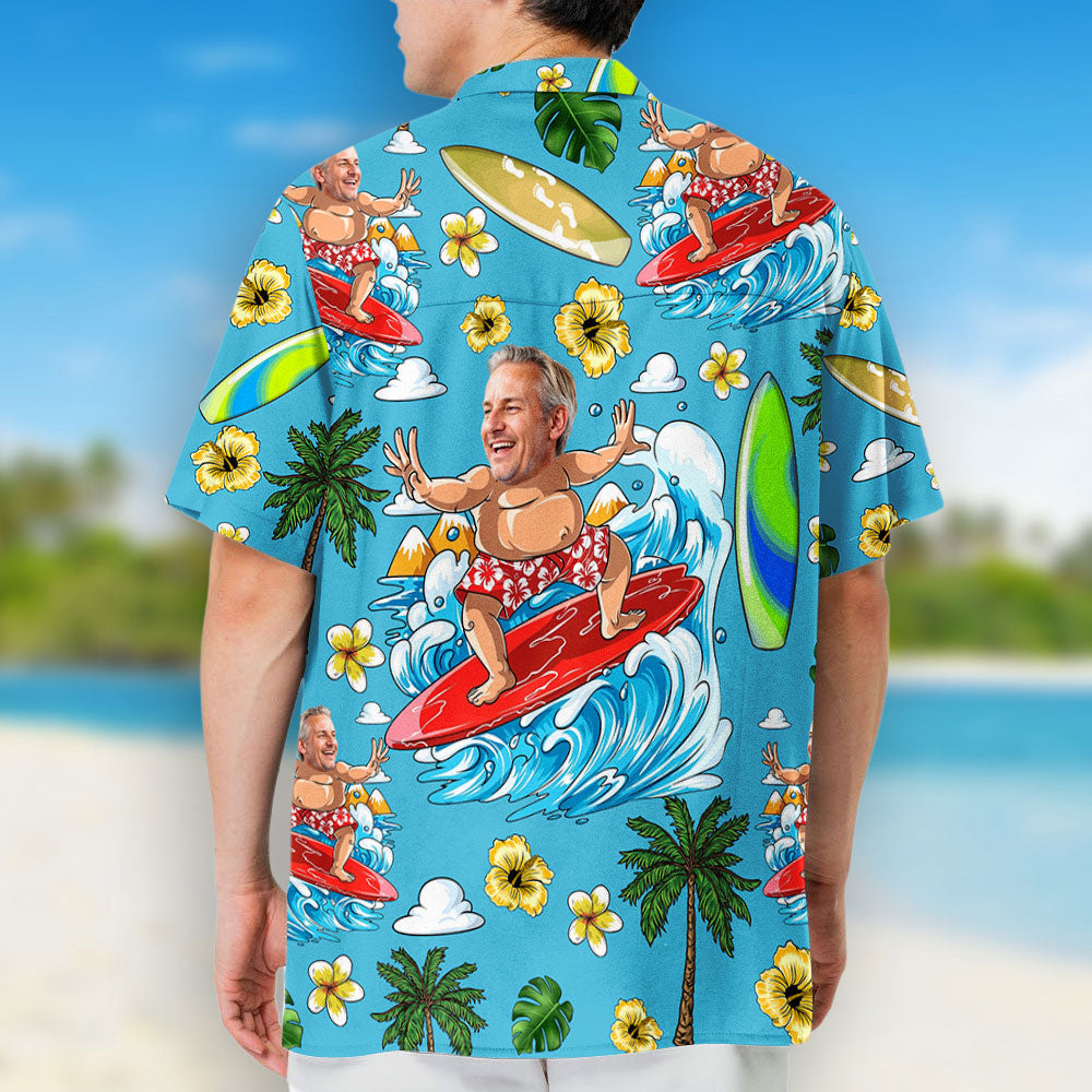 Dad Bod Surfing Summer Vibe - Personalized Hawaiian Shirt - Gift For Dad, Papa, Father's Day, Birthday Gift