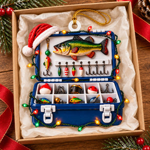 Fishing Tackle Box 3D Ornament For Fisherman, Dad Fishing Man Gifts - Personalized Ornament