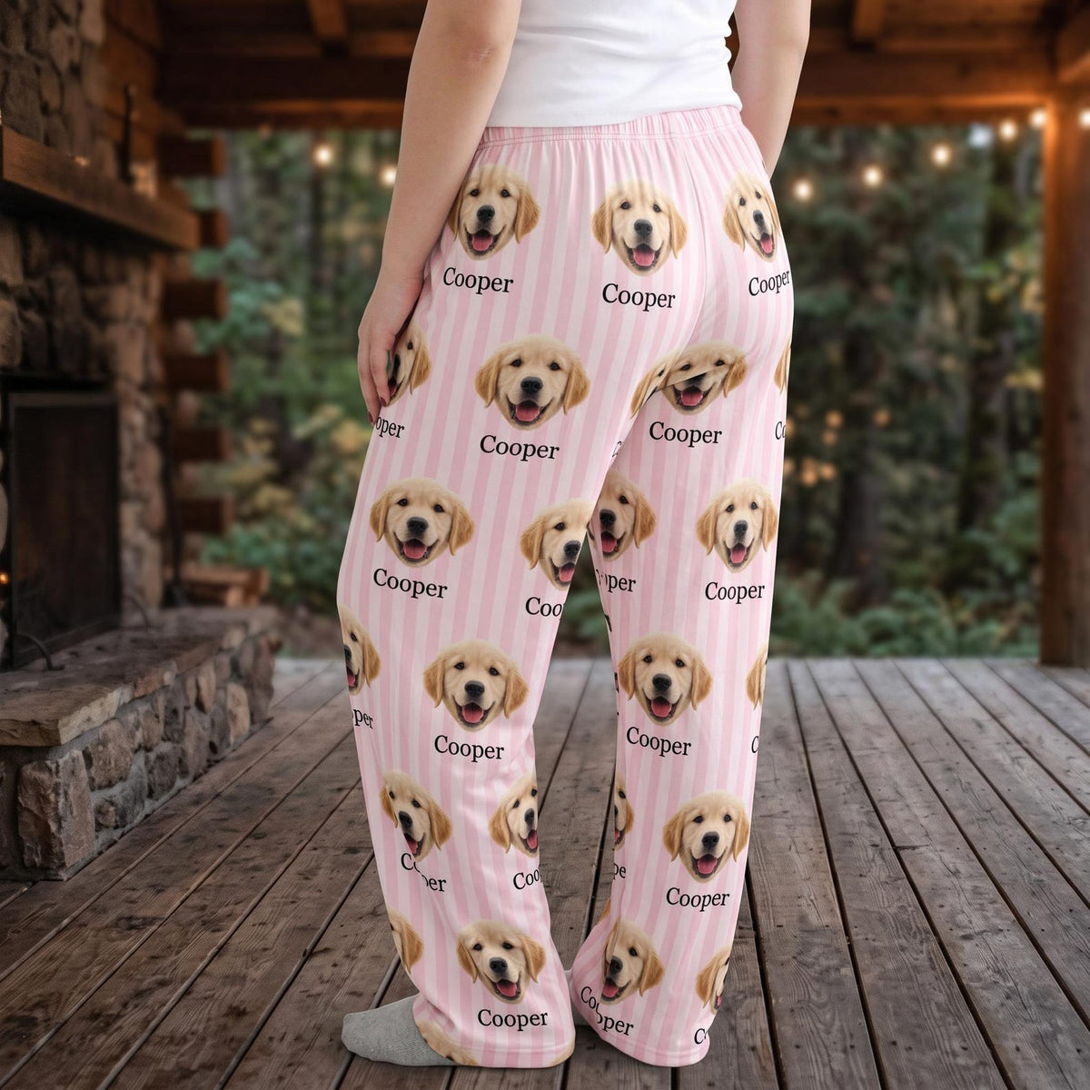 Custom Pet Face Pajama Pants with Name Personalized Cat & Dog Pyjamas
