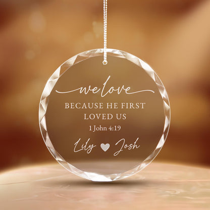 Personalized Christian Wedding Ornament, Custom Bible Verse Ornament, Our First Christmas Wedding, Couple Engagement Gifts