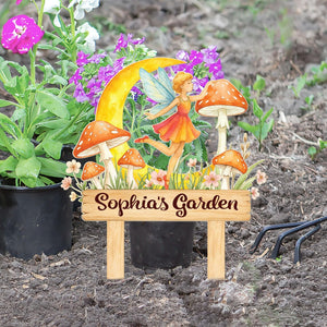 Personalized Fairy Garden Stake, Fairy Mushroom Yard Sign, Gardening Gift, Outdoor Decoration, Gift for Kids, Niece Gift, Lawn Decor
