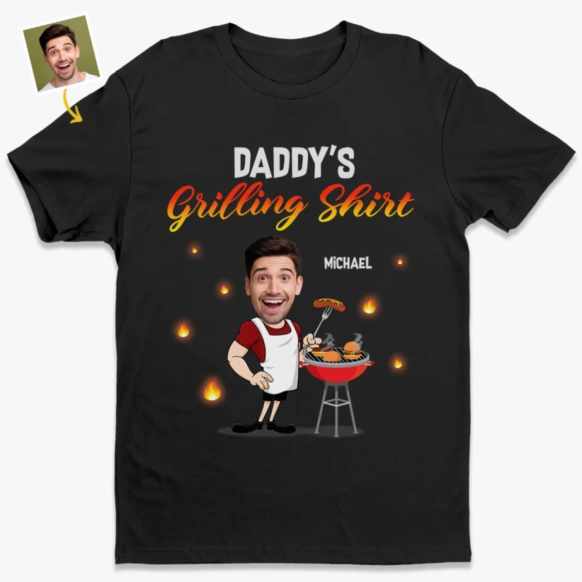 Daddy Papa's Grilling Shirt - Personalized Apparel - Gift For Dad, Papa, Birthday, Father's Day Gift