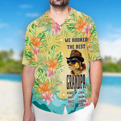 Dad Taught Me How To Fish - Personalized Hawaiian Shirt - Gift For Fishing Dad, Father's Day Gift Idea