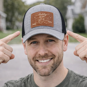 Legendary Daddy Vibe Personalized Leather Patch Hat - Gift For Dad, Father's Day Gift, New Dad Gift
