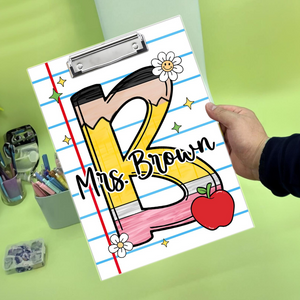 Personalized Teacher Clipboard, Custom Teacher Clipboard, Teacher Appreciation Gifts, Kindergarten Teacher Gift, Teacher Initial Name Gift