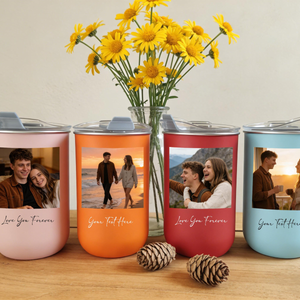 Personalized Photo Tumbler, Custom Coffee Cup, 10oz Work Desk, Daily Use Gift