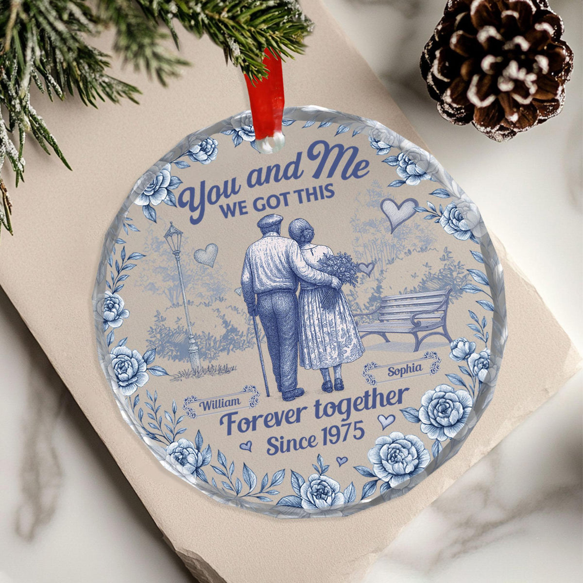 You and Me, We Got This - Personalized Crystal Ornament - Anniversary Keepsake, Christmas Gift For Couple