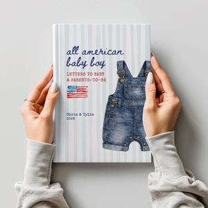 All American Baby Boy Shower Guestbook, Custom USA Baby Sprinkle Notebook, Letters to Baby Patriotic American Baby Shower Book