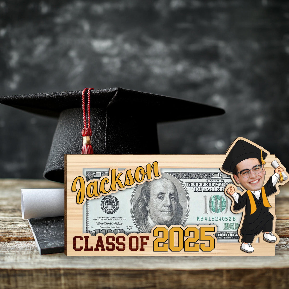 Personalized Graduation Money Holder, Perfect for Cash Gifts & Cards, Money Holder Gift for Graduation, Ideal for Gifts Celebrations