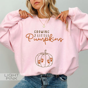 Twin Pregnancy Shirt, Fall Maternity Sweatshirt, Twin Pregnancy Announcement Shirt, Fall Twins Mom Sweater, Twin Pregnancy Thanksgiving Crewneck
