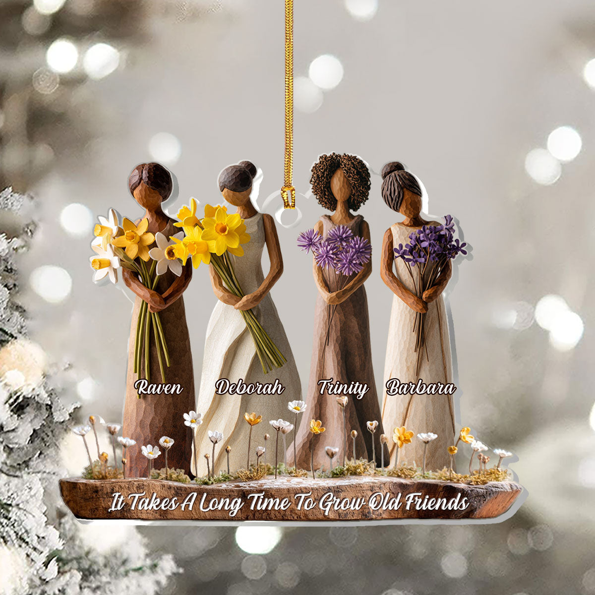 It Takes A Long Time To Grow Old Friends Birth Month Girls - Personalized Acrylic Ornament - Christmas Gift For Friends