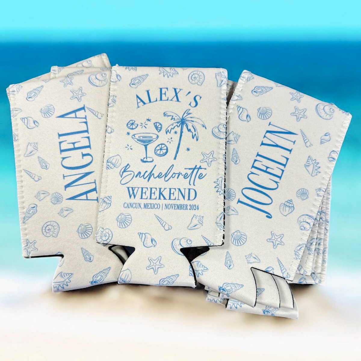 Beach Bachelorette or Birthday Favors, Last Toast on the Coast Personalized Party Favors, Can Cooler For Bridesmaid