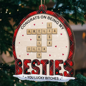 Congrats On Being My Sister - Personalized Shaped Ornament - Christmas Gift For Sisters, Besties