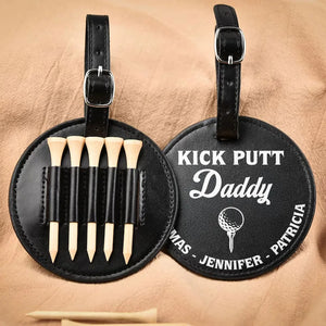 Kick Putt Dad - Personalized Golf Tee Bag - Gift For Golf dad, Gift For Father, Grandfather, Father's Day Gift
