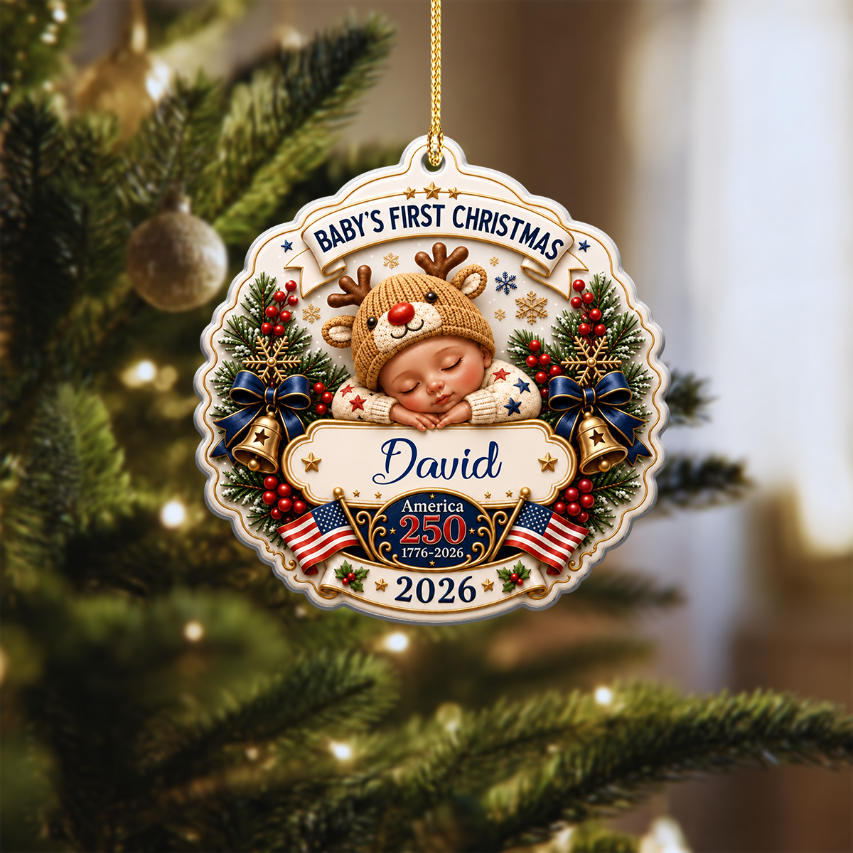 Our Newest Little Patriot Ornament - Real 3D Raised Ornament