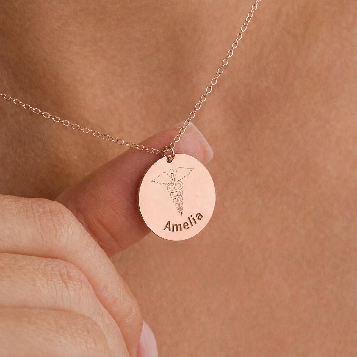 Personalized Nurse Necklace, RN Gift, Medical Symbol Necklace, Custom Name Necklace for Nurse, Graduation Gift