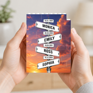 Personalized Family Names Date of Birth Vintage Street Sign - Personalized Shaped Building Brick Blocks