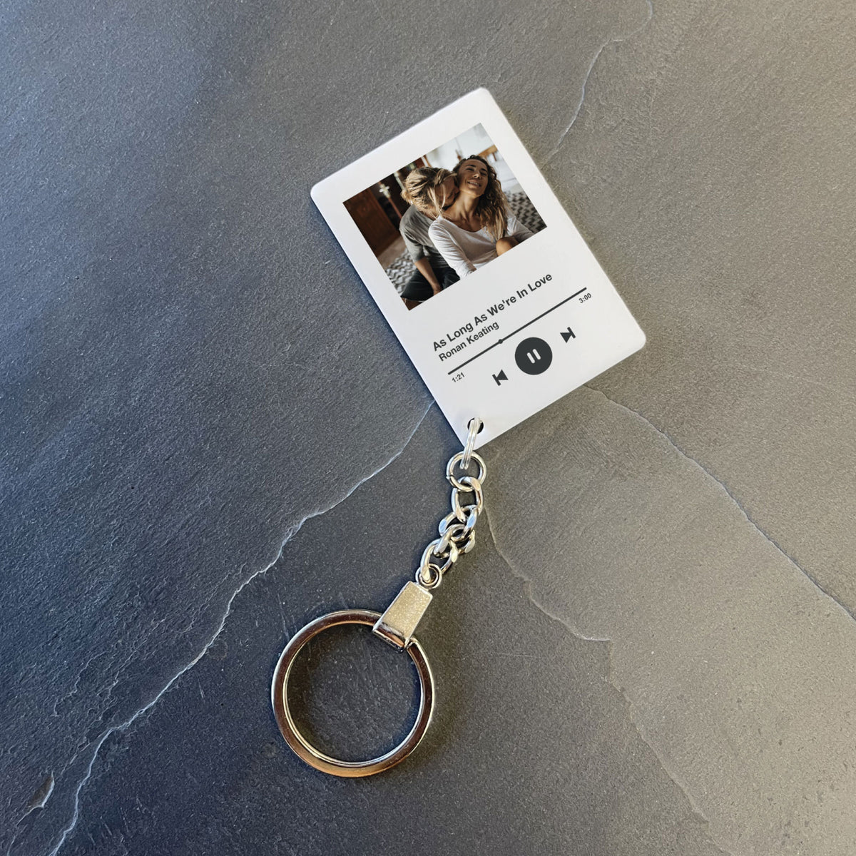 Custom Couple Photo/Song, Any Playlist, Photo and Music Gift, Music Prints, Personalized Acrylic Keychain