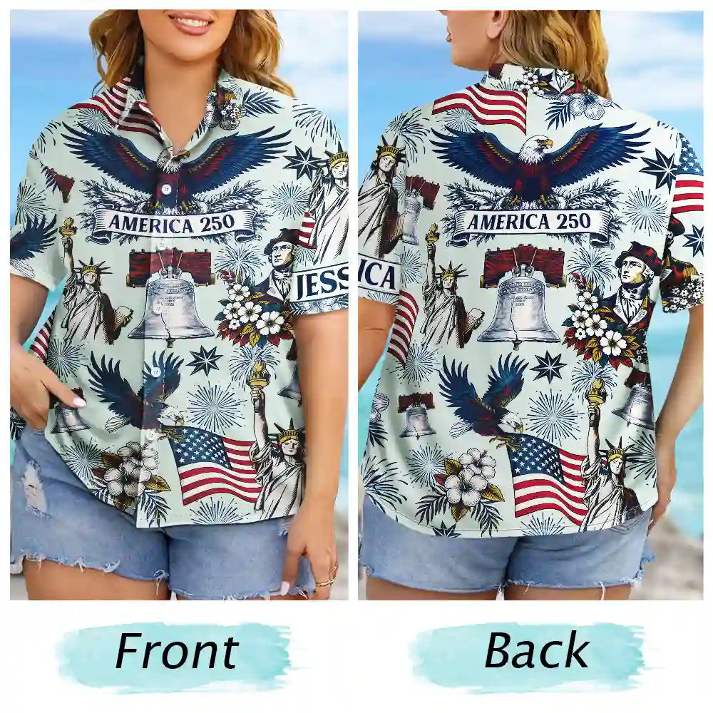 USA 250 Anniversary Eagle 1776 2026 - Personalized Hawaiian Shirt - Patriotic Gift, 4th Of July, 250th Anniversary Gift For Family