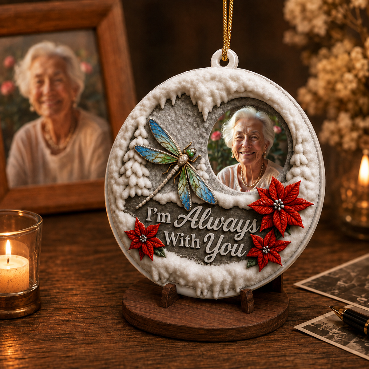 Loved Beyond Words Always Personalized Memorial Sympathy Gifts  - Real 3D Raised Ornament
