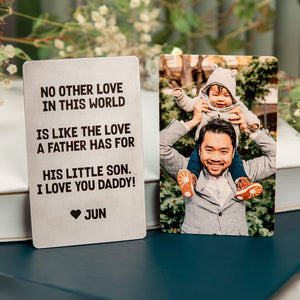 Custom first Fathers Day gift, Wallet picture card for Daddy, Daddy wallet metal insert, Personalized wallet insert gift for Daddy