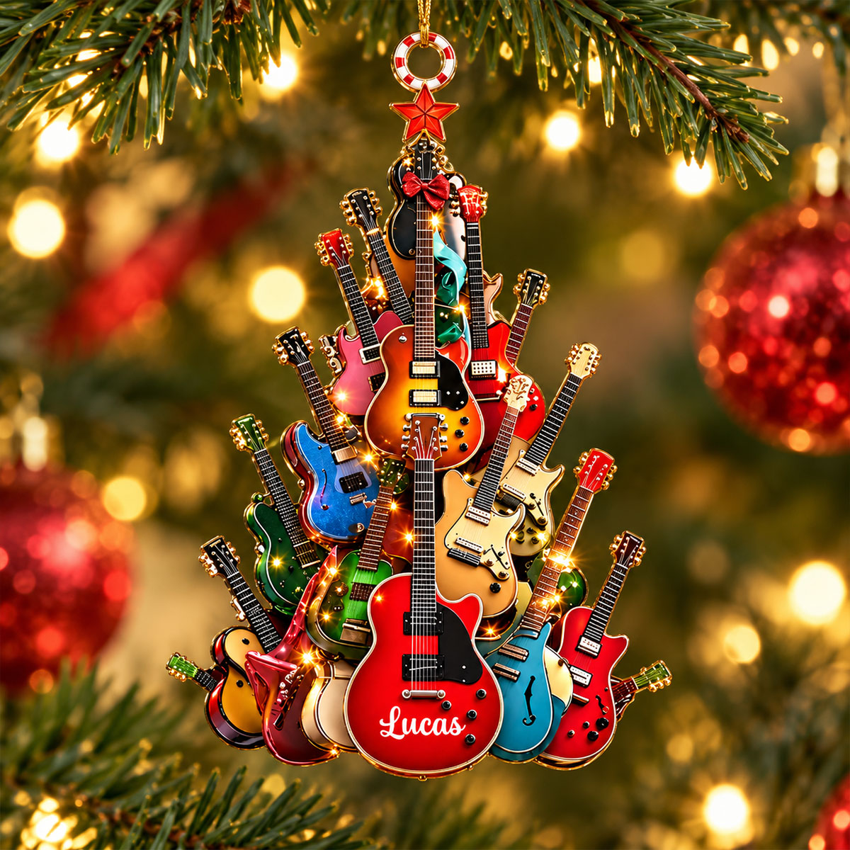 Personalized Guitar Christmas Tree Ornament