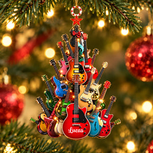 Personalized Guitar Christmas Tree Ornament