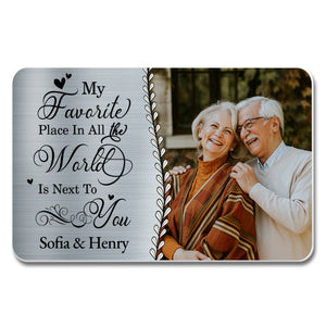 My Favorite Place In All The World - Personalized Wallet Insert Card - Valentine's Day Gift For Couple