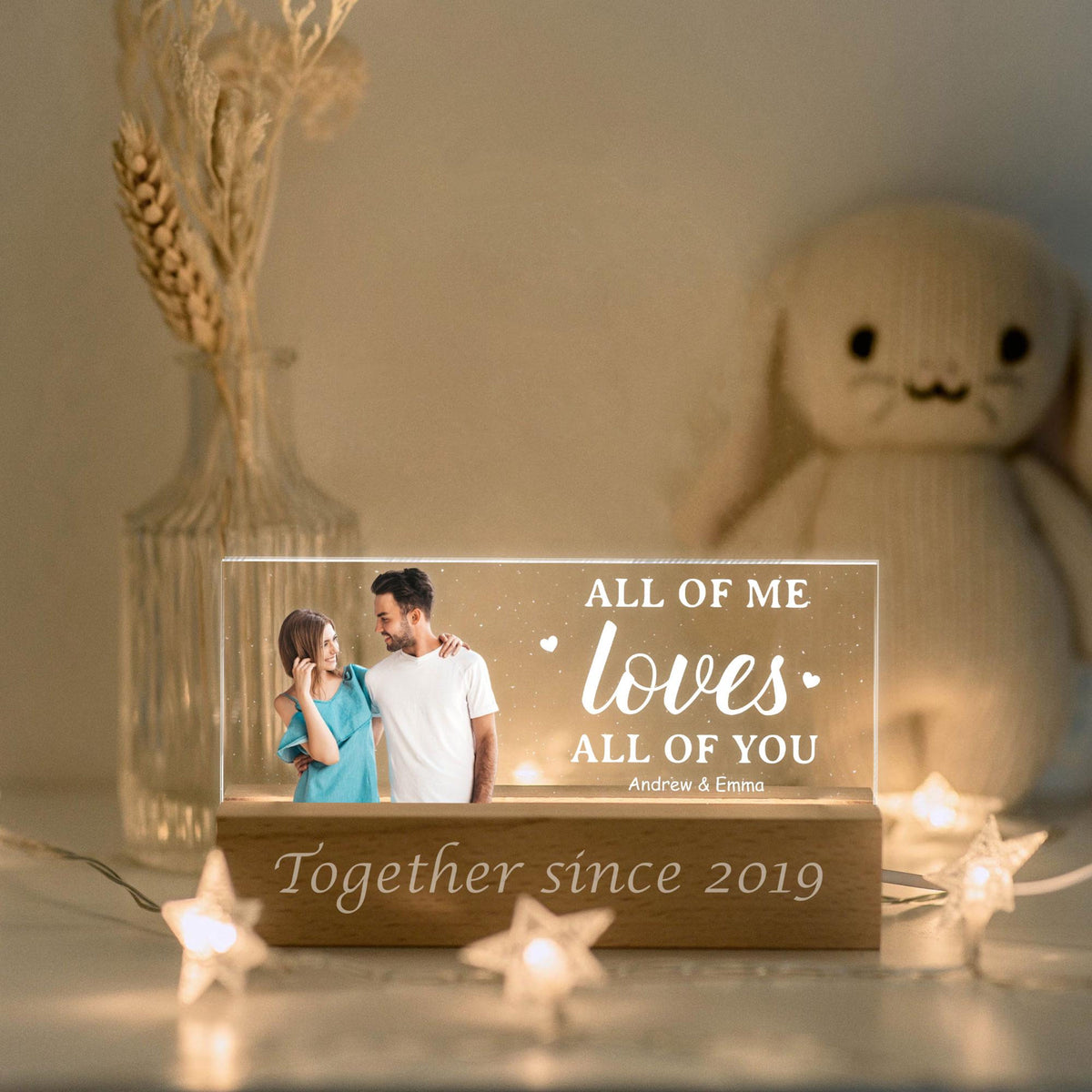 God Knew My Heart Needed You - Personalized 3D LED Light Wooden Base - Gift For Couple, Valentines Gift, Anniversary Gift