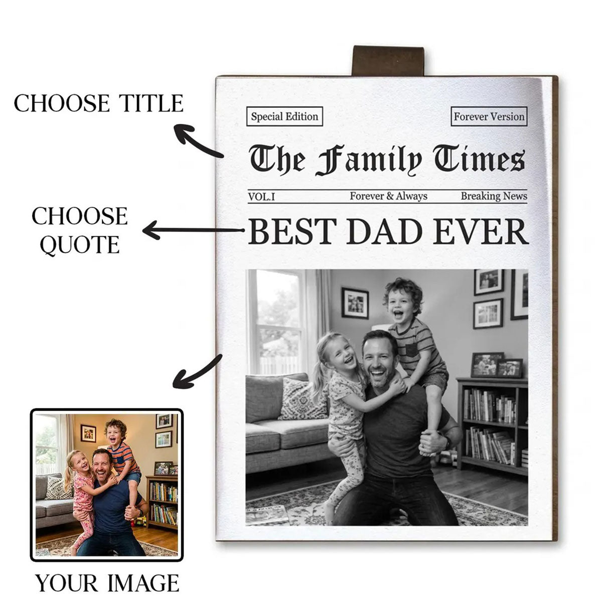 Father's Day Gifts, The Dad Times Drive Safe, Daddy We Love You - Personalized Car Visor Clip
