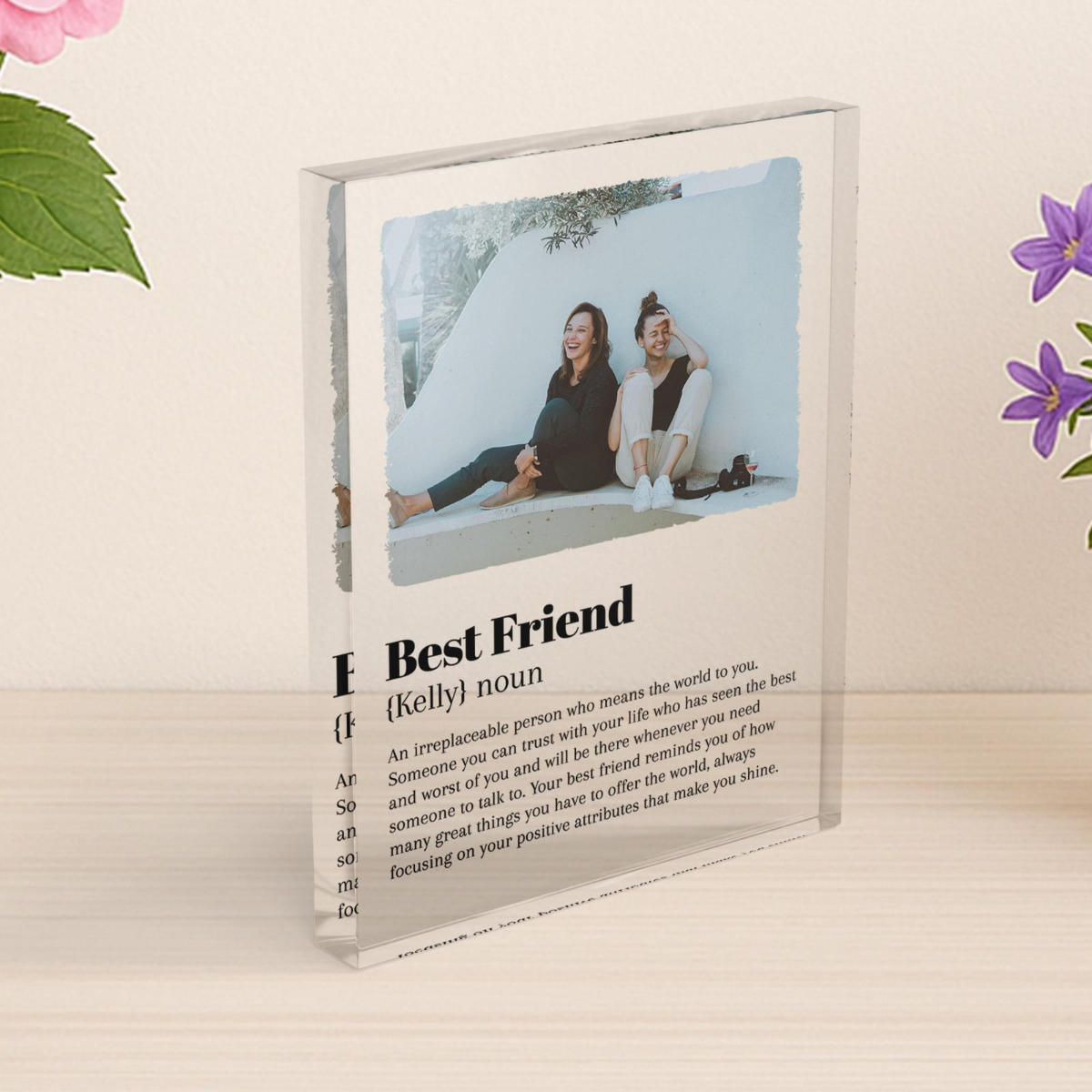 Personalised Best Friend, Customized Acrylic Bestie Freestanding Plaque with Any Photo, Birthday Gift For Her, Bestie Gift