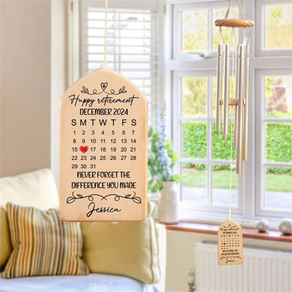 Custom Retirement Gifts for Men and Women Wind Chime, Never Forget the Difference You Made Appreciation, Gift for Coworker Keepsake