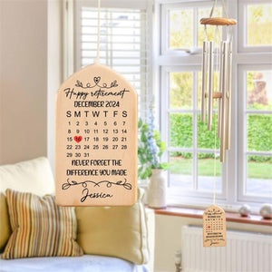 Custom Retirement Gifts for Men and Women Wind Chime, Never Forget the Difference You Made Appreciation, Gift for Coworker Keepsake