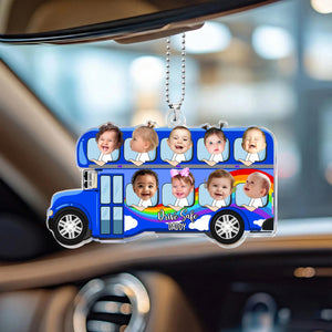 Personalized Kids Photo Car Ornament For Dad, Custom Drive Safe Daddy Car Ornament, Father's Day Gift, Drive Safe Gift For Grandpa