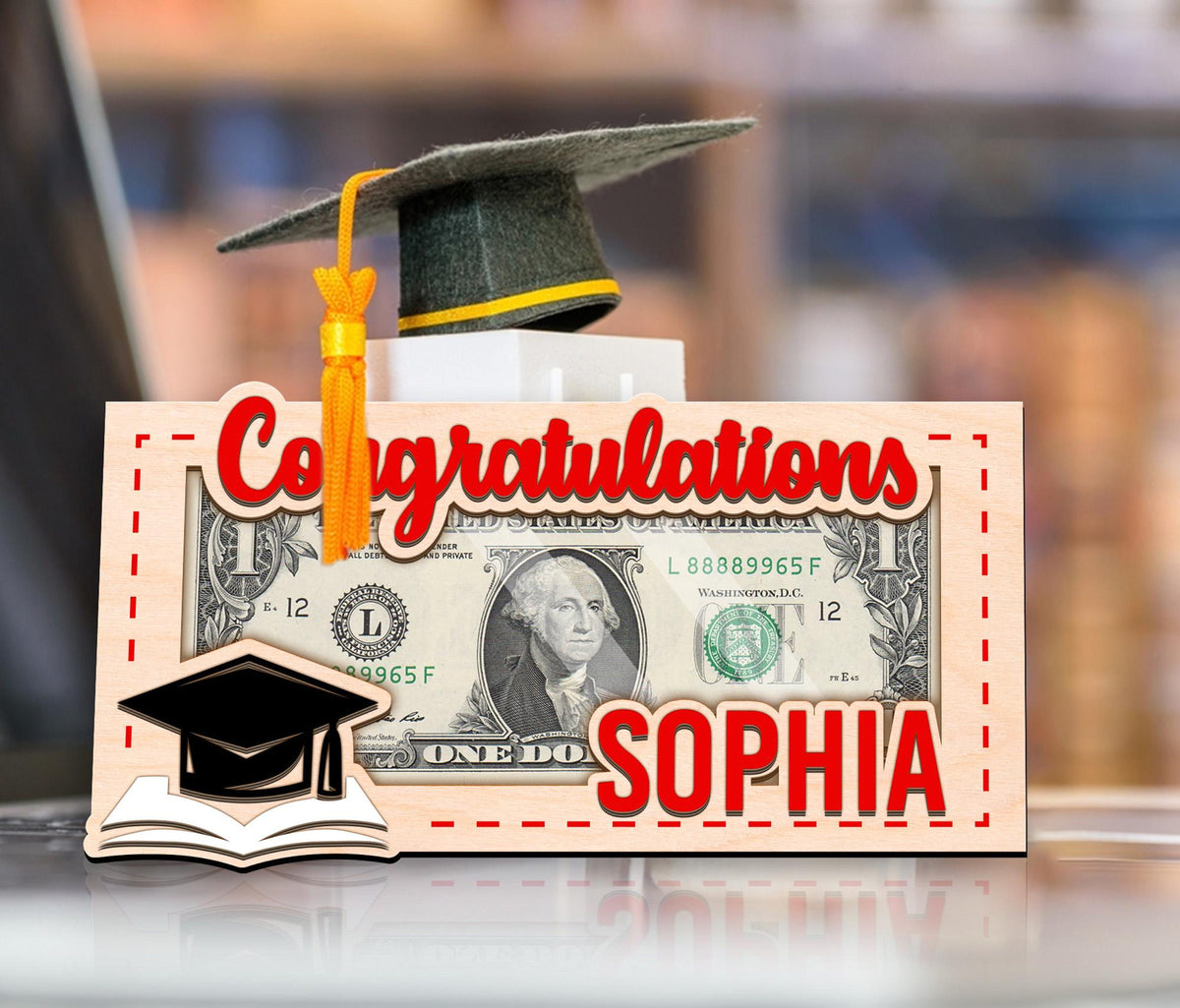 Graduation 2025 Money Holder Gift, Custom Student Name Cash Holder , Class of 2025 Holder, Congratulation Gift for High School Senior