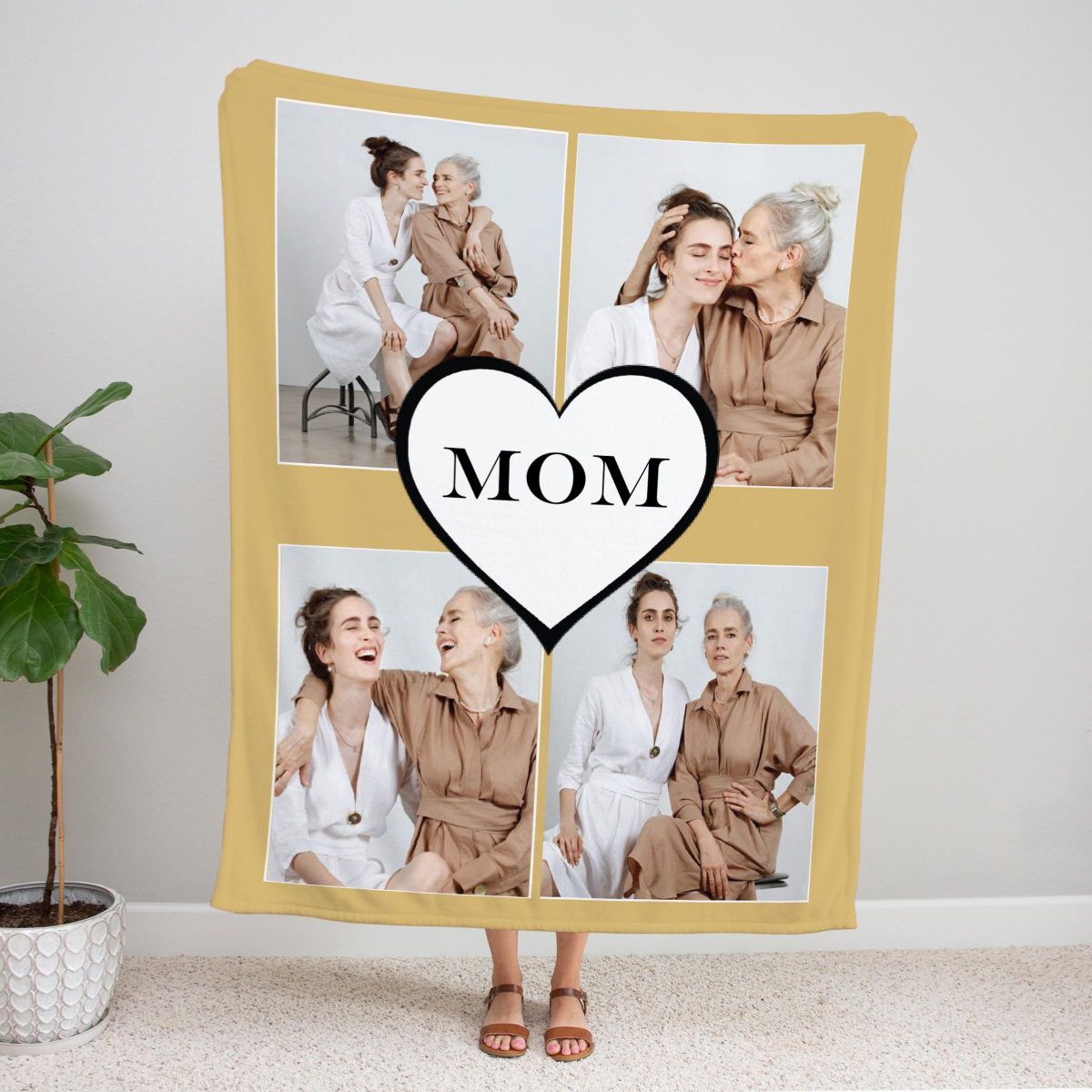 Customizable Photo Blanket Collage, Custom Blanket, Personalize Blanket for Mom, Picture Blanket, Gift for Mom