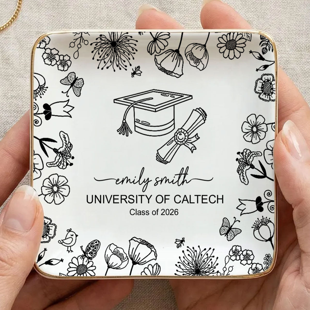 Personalized Graduation Gift for Her | Custom Class of 2026 Ceramic Trinket Dish | College University Graduation Gift | High School Senior Gift