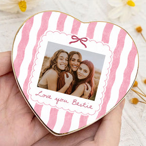 Personalized Photo Ring Dish, Custom Bestie Jewelry Tray, Bridesmaid Trinket Dish, Friendship Gift, Bridal Party Keepsake