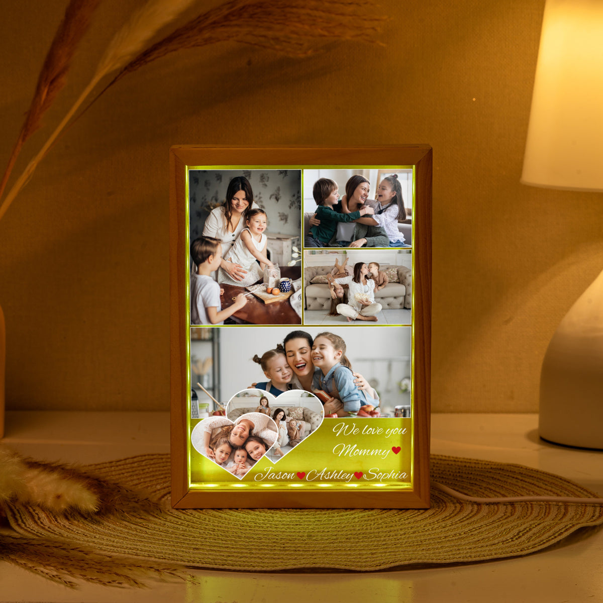 Mom Photo Collage - Personalized Light Frame - Gift For Mom, Mother's Day Gift