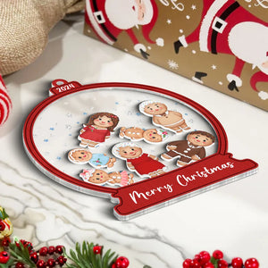 Gingerbread Cookies Family - Personalized 4D Shaker Ornament - Christmas Gift For Family