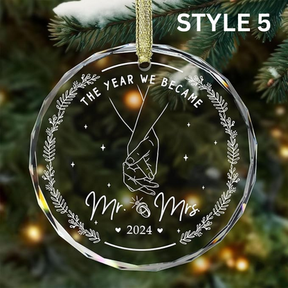 Wedding Gifts - Mr and Mrs Gifts - First Christmas Married Wedding Ornament 2024 - Wedding Just Married Gift for Newlywed Couple, Bride, Groom - Bridal Shower Gifts
