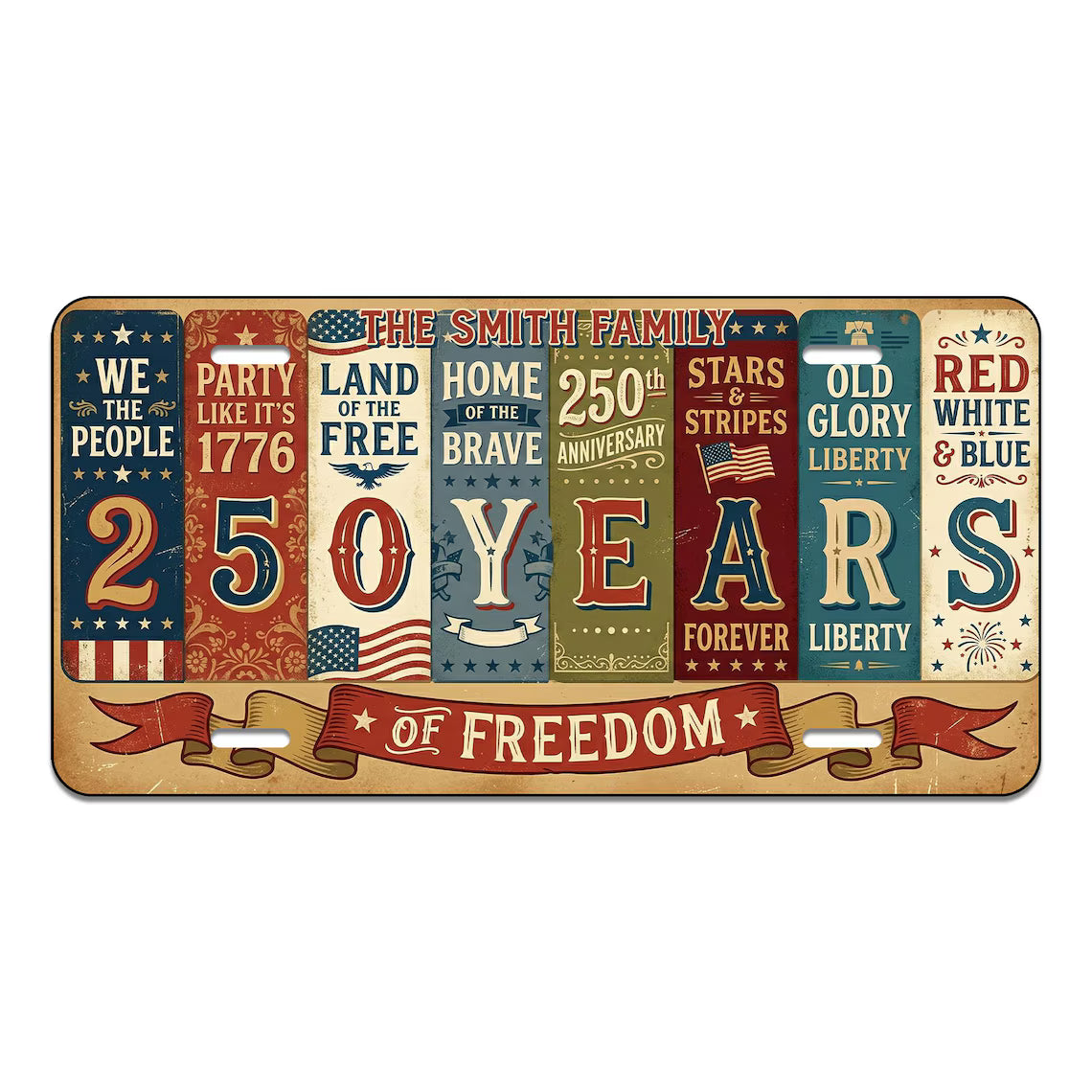Custom USA 250th Anniversary Cut Metal Sign, Patriotic 1776-2026 Personalized Patriot Gift, 4th Of July Wall Art Decor