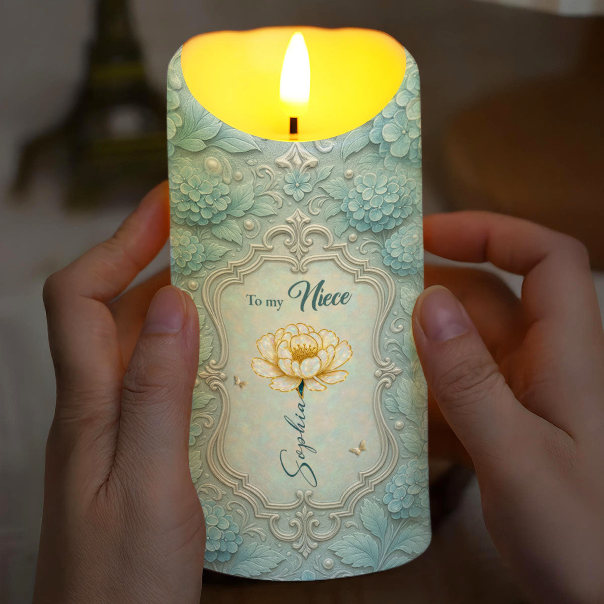 Forever Bond Between Aunt And Niece, Personalized LED Light Candle, Gift For Niece
