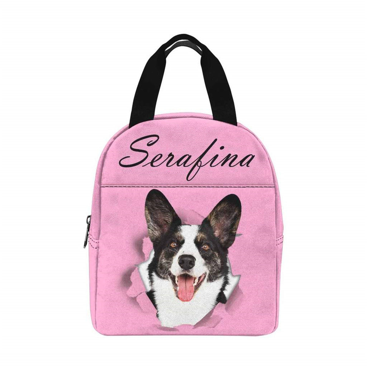 Custom Name Lunch Bags for Kids or Adults, Personalized Pet Photo Lunch Bag, Back to School Insulated Box Gift for Children, Birthday Gift