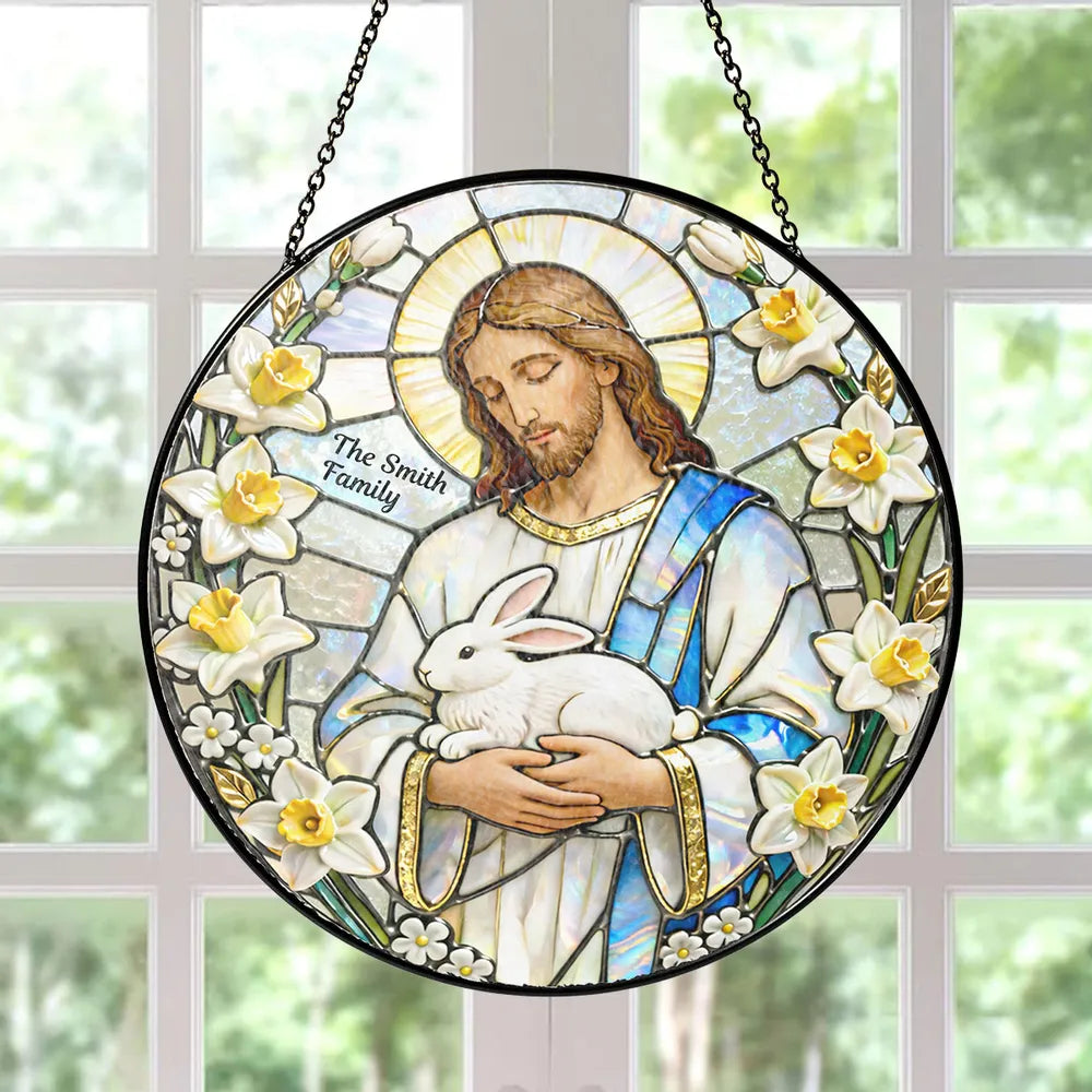 Religious Easter Jesus - Personalized Acrylic Suncatcher - Easter Gift For Family