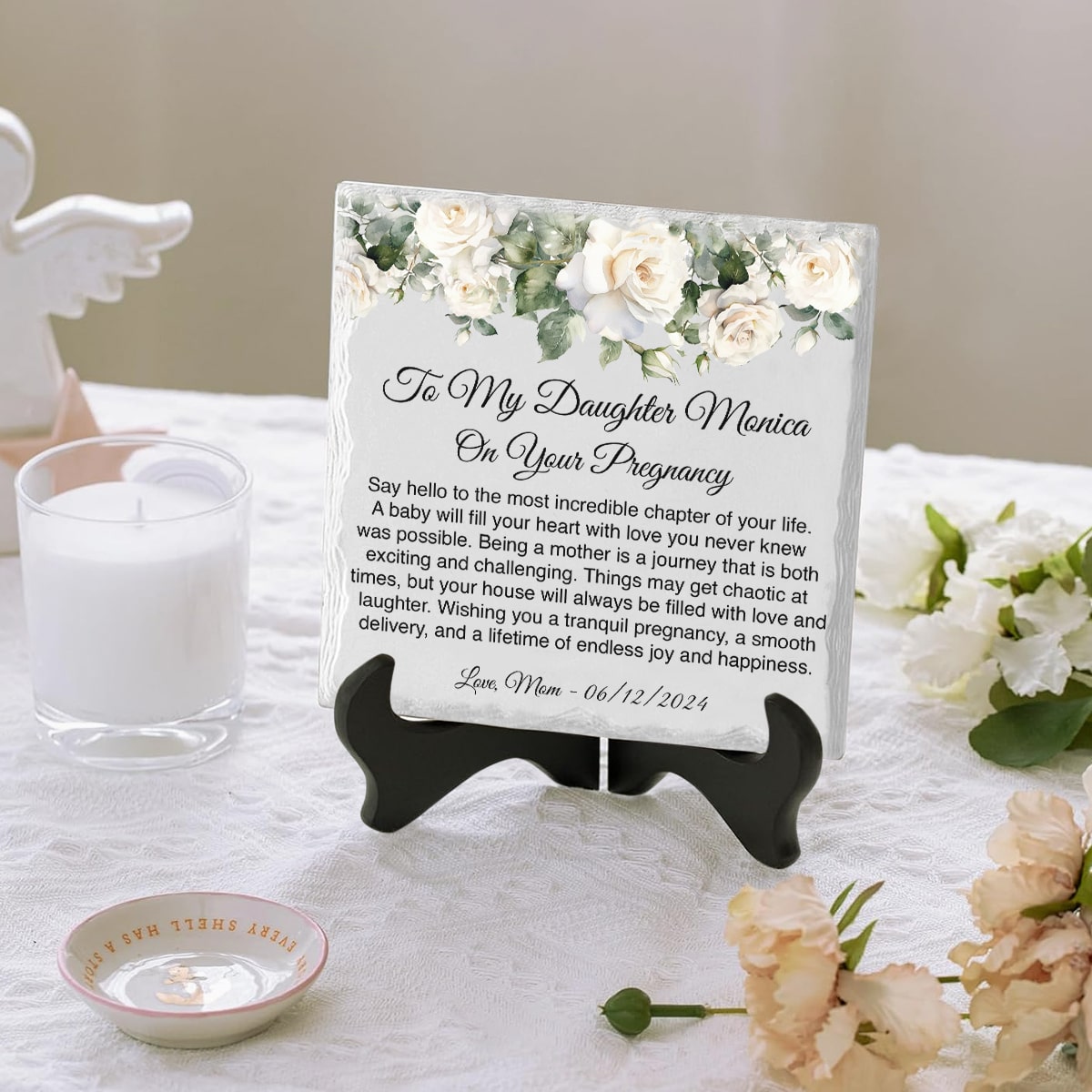 To our Daughter On Her Pregnancy - Personalized Stone - Gift For Daughter, Gift For New Mom, Mother's Day Gift