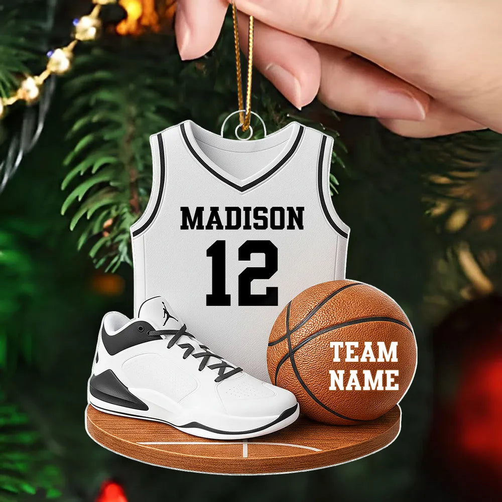 Basketball Kit 3D Effect - Personalized Acrylic Ornament - Christmas Gift For Son, Boyfriend, Gift For Him
